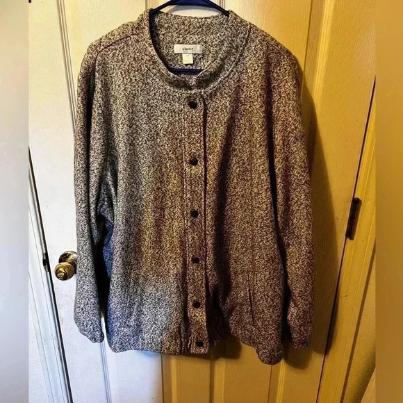 CJ Banks Jackets & Blazers - CJ Banks Women’s Size 2x Grey Fleece Like  Snap Up Jacket  Warm Dressy EUC